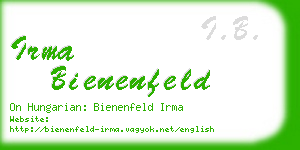 irma bienenfeld business card